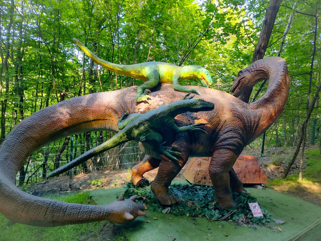 Dinozauri în mărime naturală,in parcul de aventura de la Wonderland 5 Dinozauri