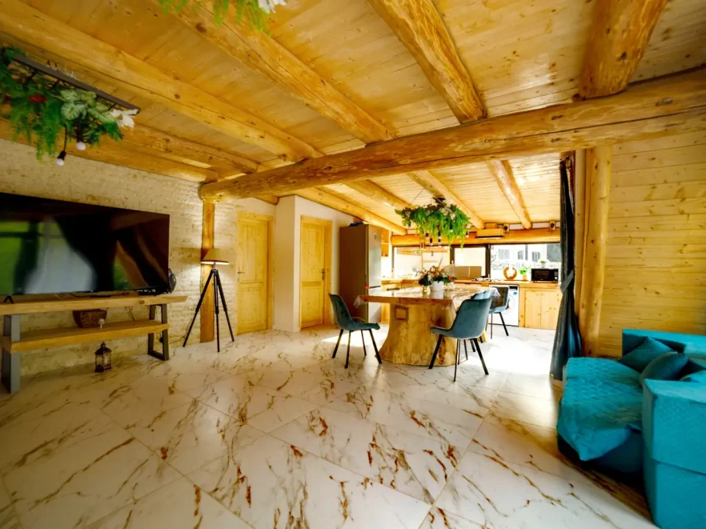 Cabana A-frame Pădurea Cerbilor living
