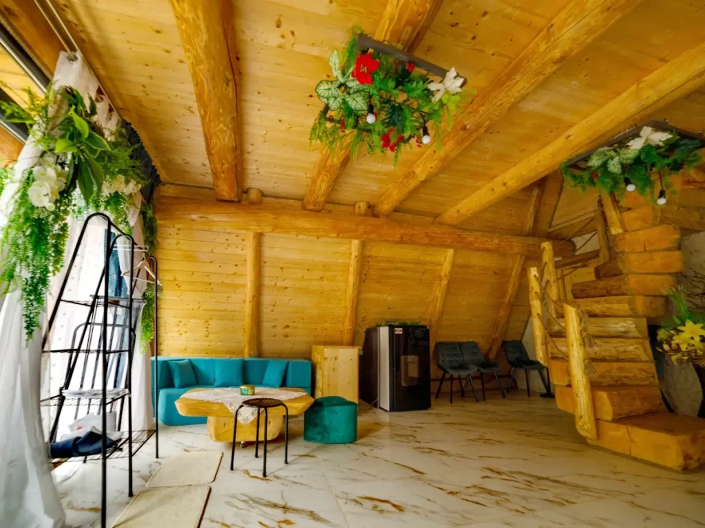 Cabana A-frame Pădurea Cerbilor living
